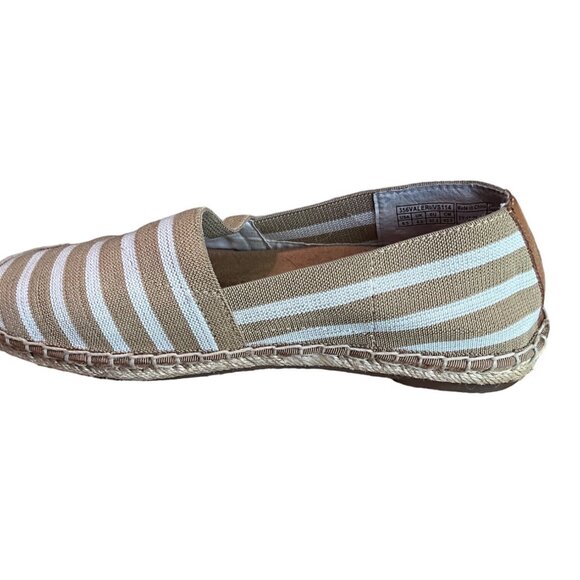 Vionic Women's Size 6.5 Kahki/Ivory Striped Slip On Loafers with Jute Trim - Picture 6 of 9